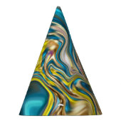 Chapeaux De Fètes marbre abstrait tourbillons jaune turquoise bleu t (Droite)