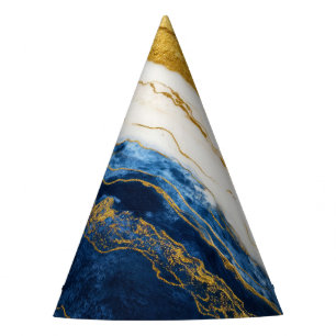 Chapeaux De Fètes Marbre bleu marine de luxe et feuille d'or