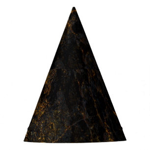 Chapeaux De Fètes Marbre noir, veines dorées, texture.