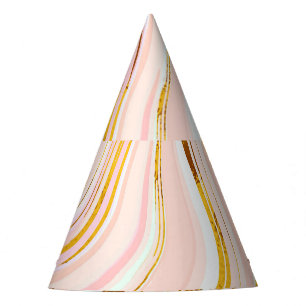 Chapeaux De Fètes Marbre rose or : Design luxueux.
