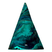 Chapeaux De Fètes Marbre vert & Or : Texture luxueuse (Droite)
