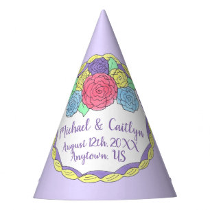 Chapeaux De Fètes Mariage Anniversaire Fête des mariées Floral Round
