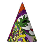 Chapeaux De Fètes Masque de plumes de Mardi Gras psychédélique (Gauche)