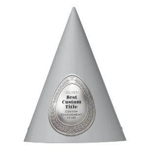 Chapeaux De Fètes Médaille d'argent réaliste 3D personnalisable et m