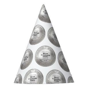 Chapeaux De Fètes Médaille d'argent réaliste 3D personnalisable et m