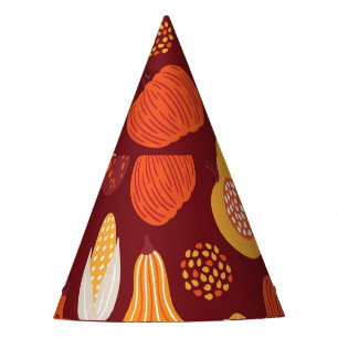 Chapeaux De Fètes Merci Citrouille Brown Motif sans Seamless.