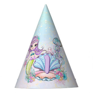 Chapeaux De Fètes Mermaid Sea Life Fête d'anniversaire avec âge pe