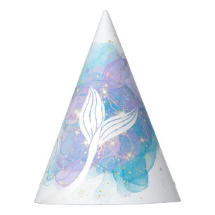 Chapeaux De Fètes Mermaid Tail Aquarelle Mer Anniversaire