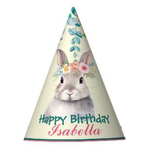 Chapeaux De Fètes mignon Bunny animaux safari jungle Fleur Anniversa