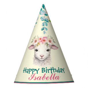 Chapeaux De Fètes mignon moutons safari animaux jungle Fleur Anniver