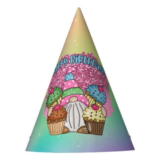 Chapeaux De Fètes mignon unisex Anniversaire gnome (Devant)