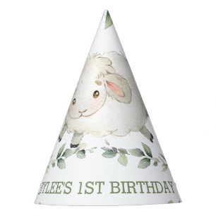 Chapeaux De Fètes Mignonne Moutons Ferme Verdure 1er anniversaire Ga