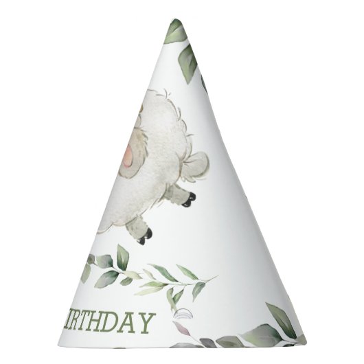 Chapeaux De Fètes Mignonne Moutons Ferme Verdure 1er anniversaire Ga (Droite)