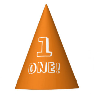 Chapeaux De Fètes Mignonne orange blanc numéro personnalisé âge anni