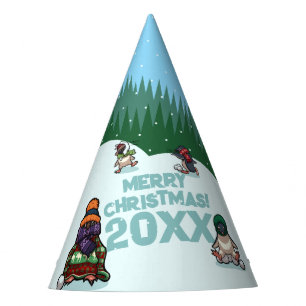 Chapeaux De Fètes Mignons manchots ajoutent l'année Joyeux Noël ! Hi