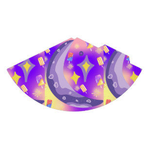 Chapeaux De Fètes Mikitiez été arc-en-ciel popsicle or violet