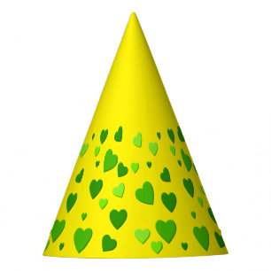 Chapeaux De Fètes mille coeurs pour vous avec arrière - plan jaune