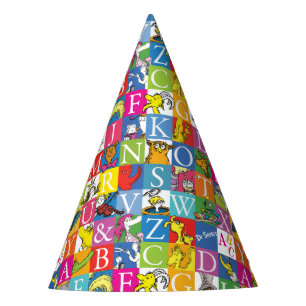 Chapeaux De Fètes Modèle de lettres en bloc colorées de l'alphabet d