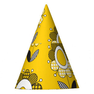 Chapeaux De Fètes Modèle floral jaune simple