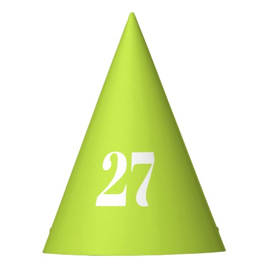 Chapeaux De Fètes Modern lime green custom number fun birthday (Devant)