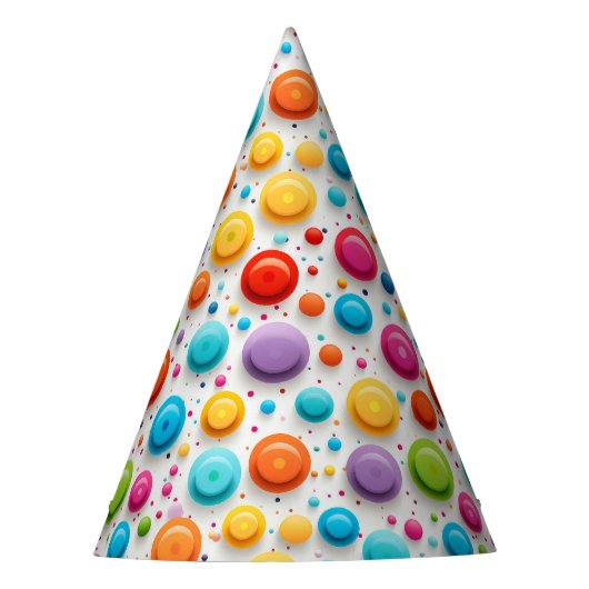 Chapeaux De Fètes Moderne 1er anniversaire Pois Arc-en-ciel (Devant)