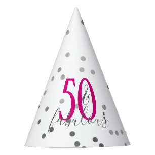 Chapeaux De Fètes Moderne 50 & Fabuleux Anniversaire Confetti Casque