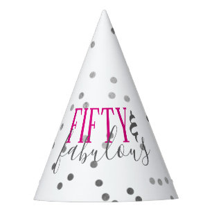 Chapeaux De Fètes Moderne 50 & Fabuleux Anniversaire Confetti Casque