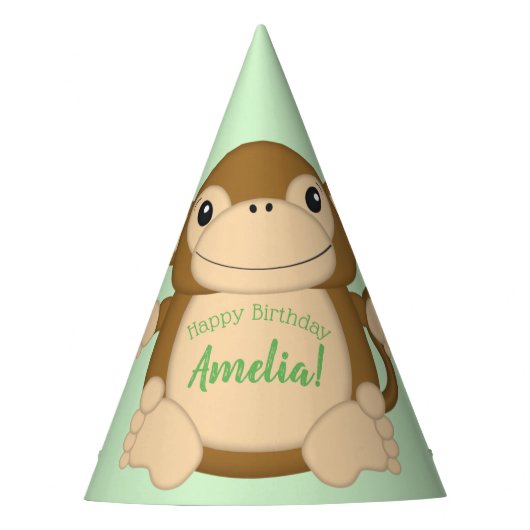 Chapeaux De Fètes Monkey Anniversaire Vert (Devant)