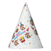 Chapeaux De Fètes Monkey Cupcakes Happy Birthday Paper  (Gauche)