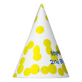 Chapeaux De Fètes Monogrammes épars Pois Jaune Anniversaire (Gauche)