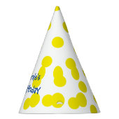 Chapeaux De Fètes Monogrammes épars Pois Jaune Anniversaire (Droite)