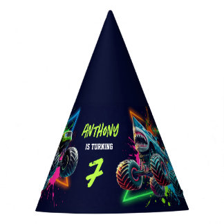 Chapeaux De Fètes Monster Truck Shark Birthday 