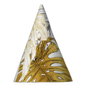 Chapeaux De Fètes Monstera Feuilles : Blanc doré (Droite)