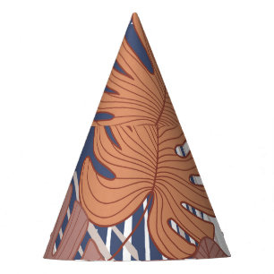 Chapeaux De Fètes Monstère exotique feuille, vintage tropicale.