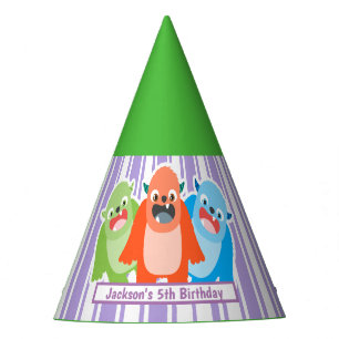 Chapeaux De Fètes Monstres colorés amusants anniversaire de enfant p