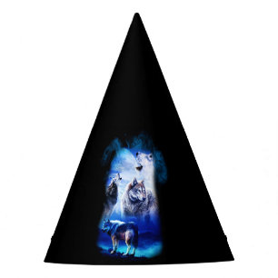 Chapeaux De Fètes Montagne de lune de loup d'imaginaire