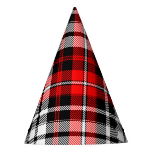 Chapeaux De Fètes Motif à carreaux tartan rouge noir blanc 