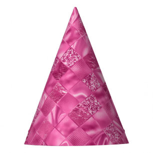Chapeaux De Fètes Motif à tissage Carré rose chaud
