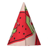 Chapeaux De Fètes Motif Arrière - plan rose des tranches de pastèque (Dos)