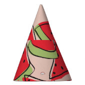 Chapeaux De Fètes Motif Arrière - plan rose des tranches de pastèque (Droite)