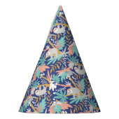 Chapeaux De Fètes Motif bleu tropical de paresse (Gauche)