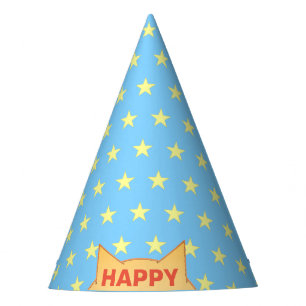 Chapeaux De Fètes Motif Chat Heureux & Étoile