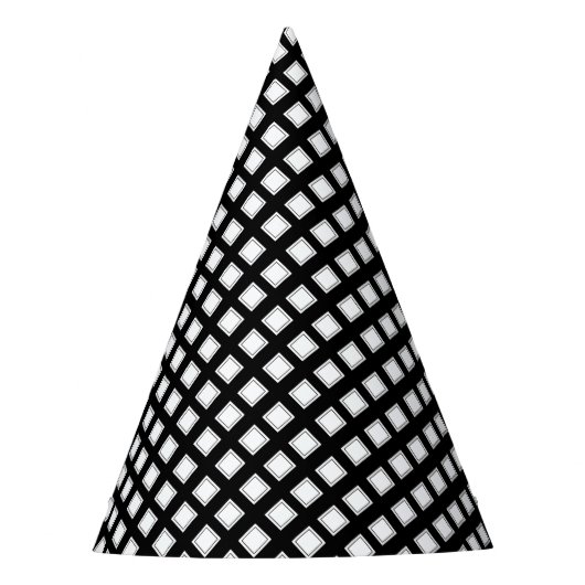 Chapeaux De Fètes Motif Checkered noir et blanc (Devant)