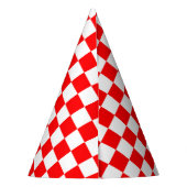 Chapeaux De Fètes Motif chèque À damiers blanc rouge (Dos)