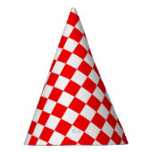 Chapeaux De Fètes Motif chèque À damiers blanc rouge (Droite)