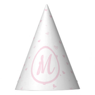 Chapeaux De Fètes Motif Coeur rose Fille Romantique Monogramme