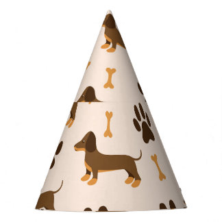 Chapeaux De Fètes Motif Dachshund : conception d'impression Vintage