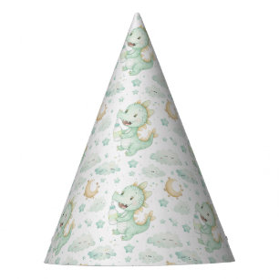 Chapeaux De Fètes Motif d'aquarelle Green Dragon Baby Pastel