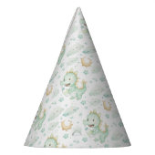 Chapeaux De Fètes Motif d'aquarelle Green Dragon Baby Pastel (Gauche)