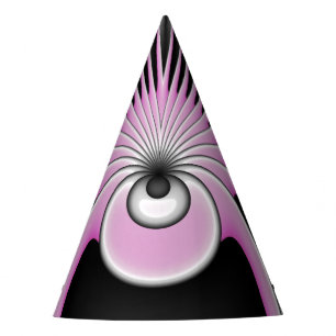 Chapeaux De Fètes Motif d'art fractal abstrait moderne fou